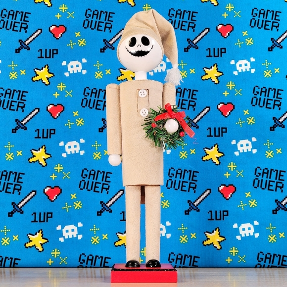 Disney Nightmare Before Christmas Pajama Jack 12" Wooden Advent Nutcracker New - Picture 1 of 10